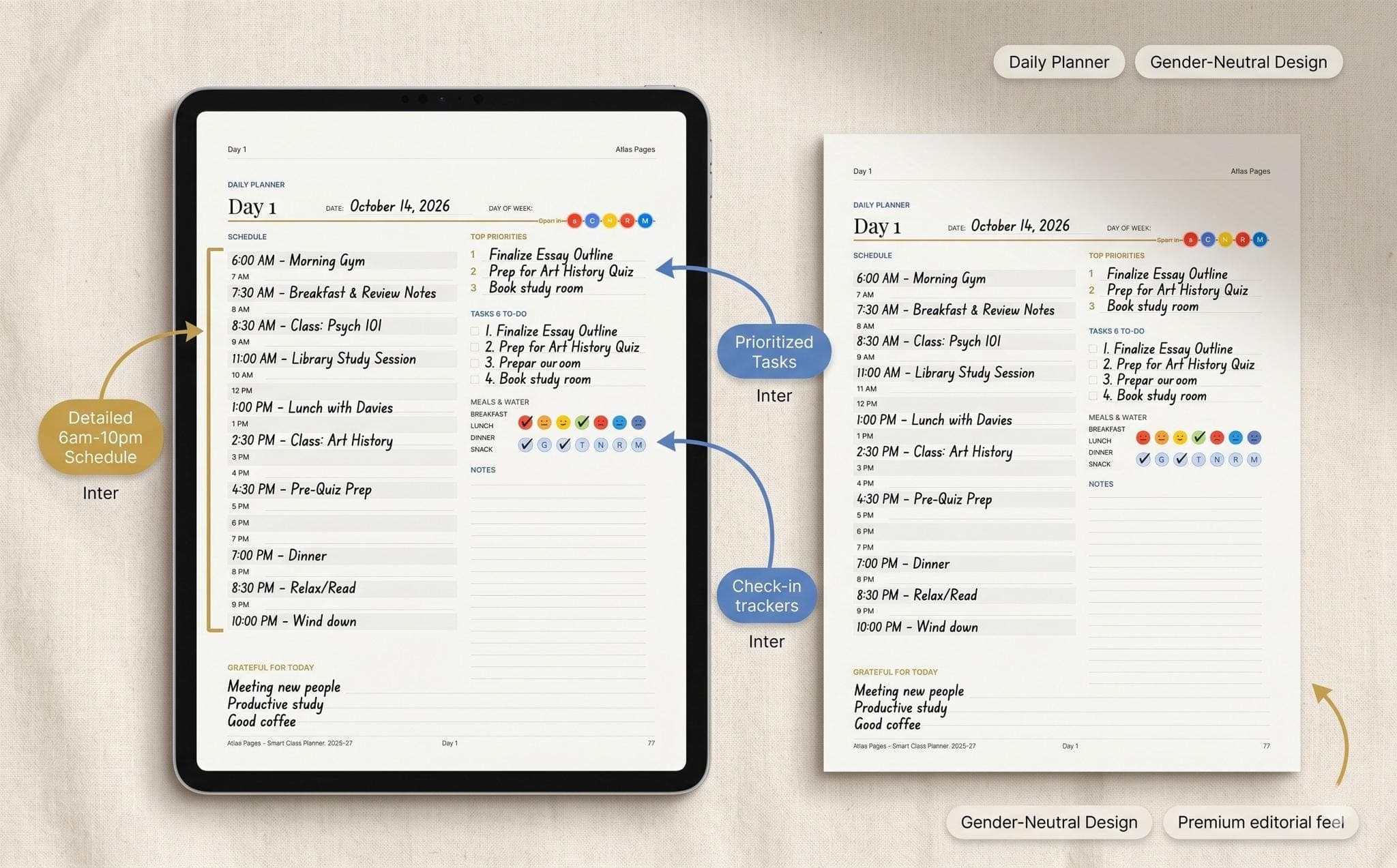 Smart Class Planner 2026-27 GoodNotes Digital Planner Cornell Notes iPad Template Fully Hyperlinked - Image 3